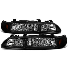 Ronnin - Conjunto de repuesto de faros delanteros + luces de estacionamiento de esquina para Acura Integra Sedán Coupé 1990-1993, par | JDM Negro
