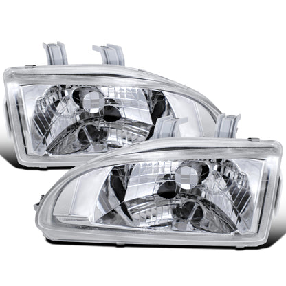 Ronnin - Fits 1992-1995 Honda Civic Factory Replacement Headlights Assembly Pair | Chrome