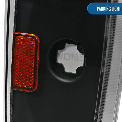 1988-1993 GMC Chevy Sierra Yukon C/K Blazer Silverado Suburban Corner Lights Pair | Black
