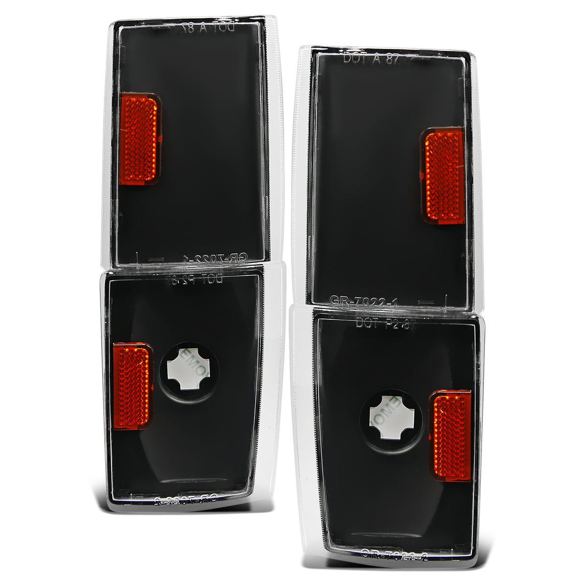 1988-1993 GMC Chevy Sierra Yukon C/K Blazer Silverado Suburban Corner Lights Pair | Black