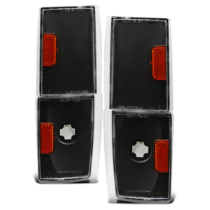 1988-1993 GMC Chevy Sierra Yukon C/K Blazer Silverado Suburban Corner Lights Pair | Black