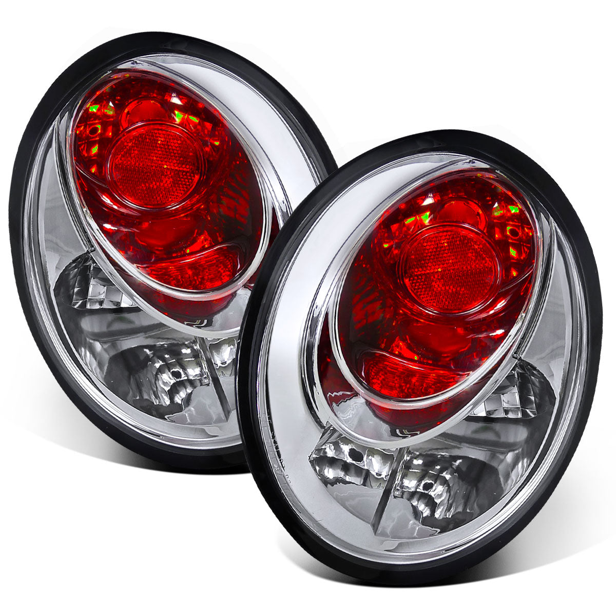 1998-2005 Volkswagen Beetle Tail Lights Replacement Assembly Pair | Chrome