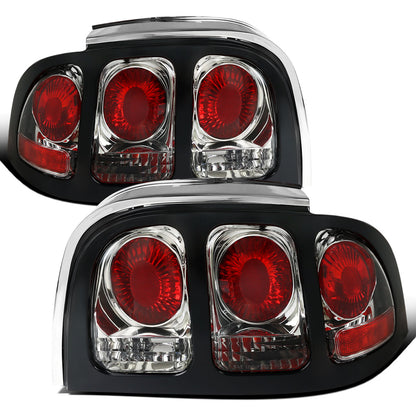 1994-1998 Ford Mustang Tail Lights Assembly Replacement Pair | Chrome