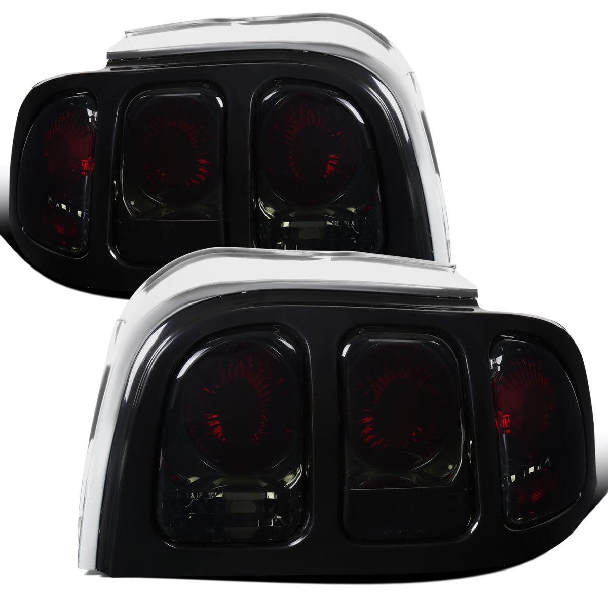 1994-1998 Ford Mustang Tail Lights Assembly Replacement Pair | Smoke