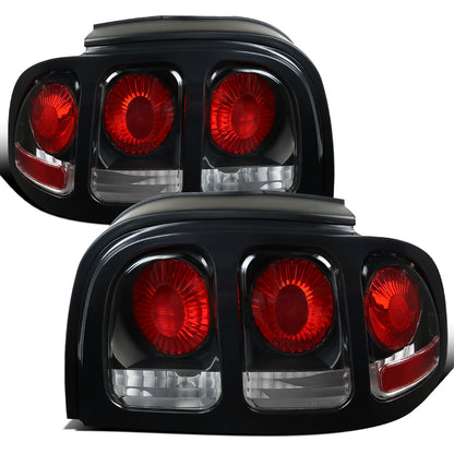1994-1998 Ford Mustang Tail Lights Assembly Replacement Pair | Black