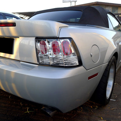 Ronnin - Fits 1999-2004 Ford Mustang Tail Lights Assembly Replacement Pair | Chrome