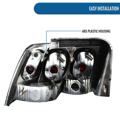 Ronnin - Fits 1999-2004 Ford Mustang Tail Lights Assembly Replacement Pair | Smoke