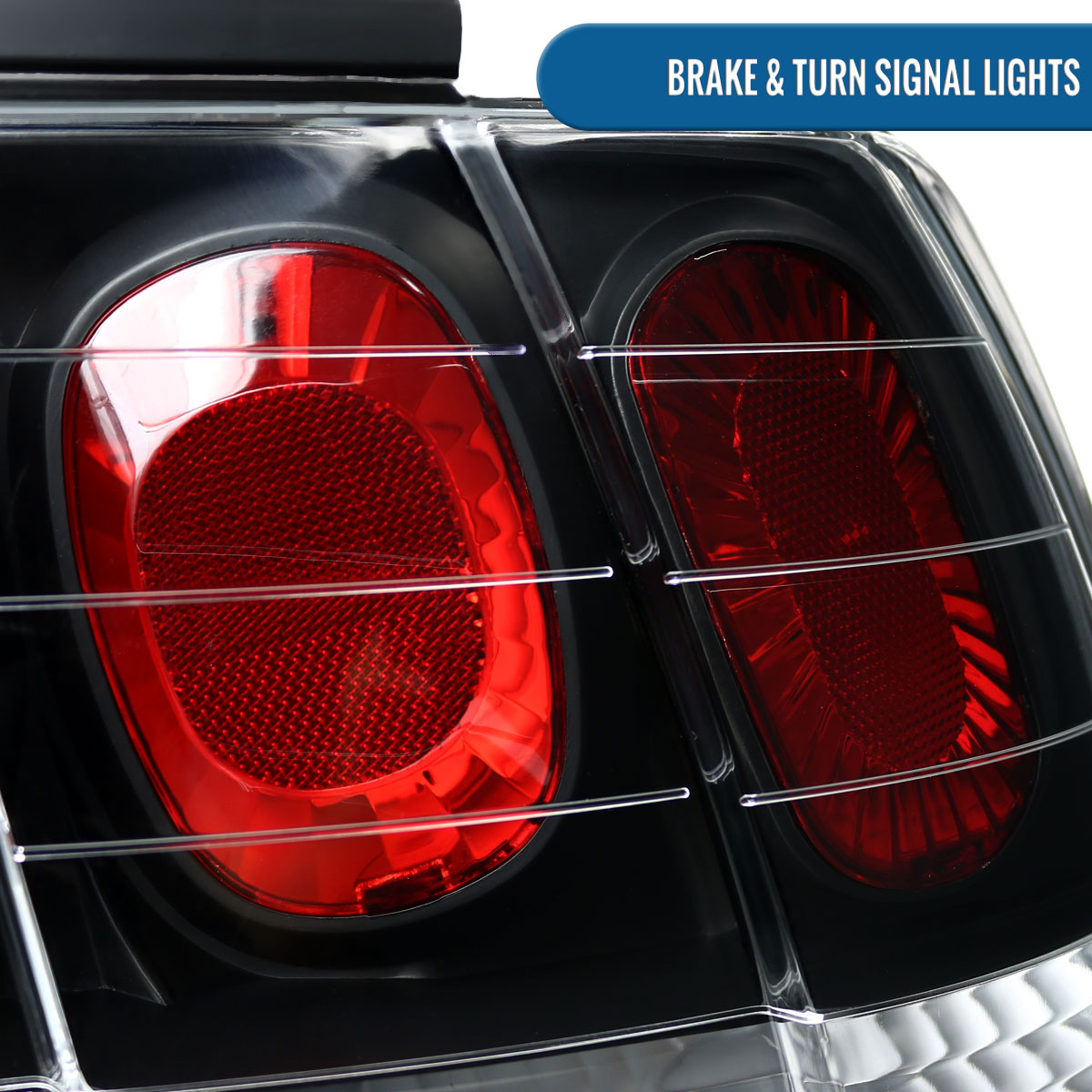 Ronnin - Fits 1999-2004 Ford Mustang Tail Lights Assembly Replacement Pair | Black