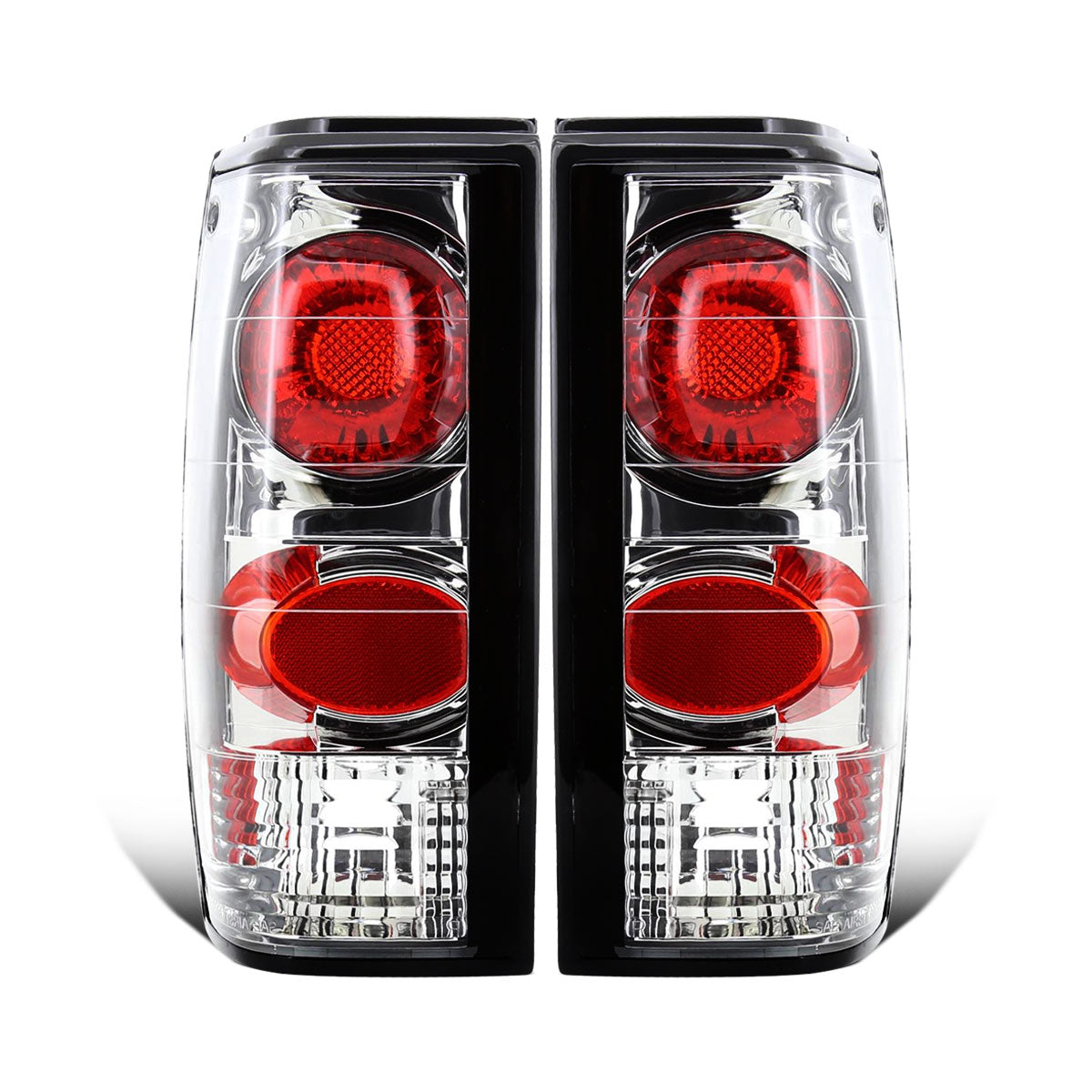 Ronnin - Fits 1982-1993 Chevy S10 1983-1994 S10 Blazer 1983-1990 GMC S15 1991-1993 Sonoma 1992-1994 Jimmy Tail Lights Replacement Pair | Chrome