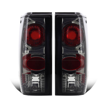 Ronnin - Fits 1982-1993 Chevy S10 1983-1994 S10 Blazer 1983-1990 GMC S15 1991-1993 Sonoma 1992-1994 Jimmy Tail Lights Replacement Pair | Smoke