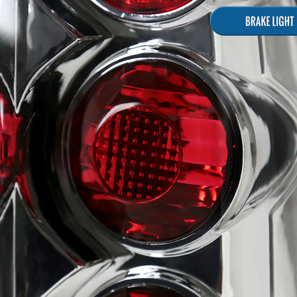 Ronnin - Fits 1999-2002 Chevy Silverado 1999-2007 Sierra Pickup Tail Lights Replacement Rear Brake Lamps Assembly Pair | Chrome