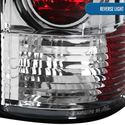 Ronnin - Fits 1999-2002 Chevy Silverado 1999-2007 Sierra Pickup Tail Lights Replacement Rear Brake Lamps Assembly Pair | Chrome