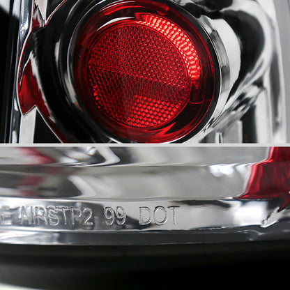 Ronnin - Fits 1999-2002 Chevy Silverado 1999-2007 Sierra Pickup Tail Lights Replacement Rear Brake Lamps Assembly Pair | Chrome