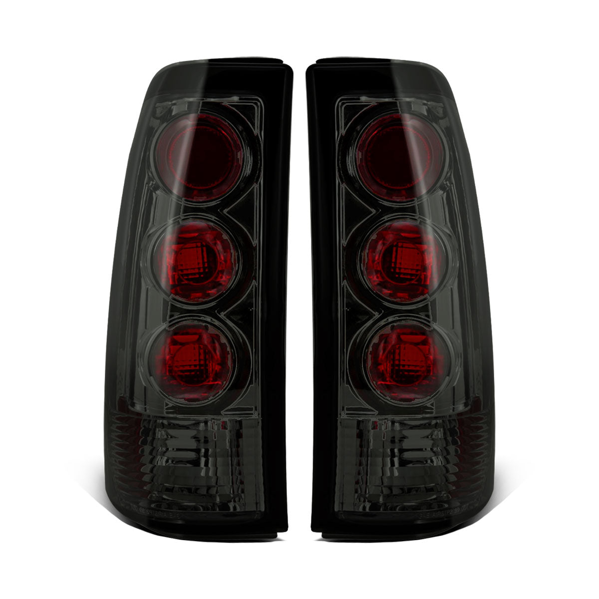 Ronnin - Fits 1999-2002 Chevy Silverado 1999-2007 Sierra Pickup Tail Lights Replacement Rear Brake Lamps Assembly Pair | Smoke