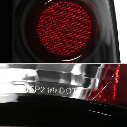 Ronnin - Fits 1999-2002 Chevy Silverado 1999-2007 Sierra Pickup Tail Lights Replacement Rear Brake Lamps Assembly Pair | Black