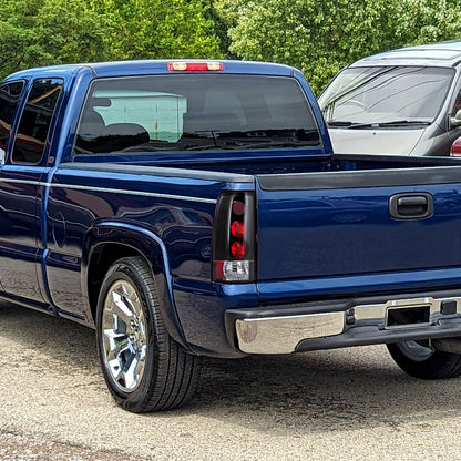 Ronnin - Fits 1999-2002 Chevy Silverado 1999-2007 Sierra Pickup Tail Lights Replacement Rear Brake Lamps Assembly Pair | Black