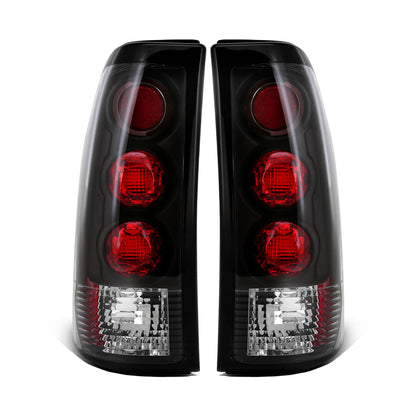 Ronnin - Fits 1999-2002 Chevy Silverado 1999-2007 Sierra Pickup Tail Lights Replacement Rear Brake Lamps Assembly Pair | Black