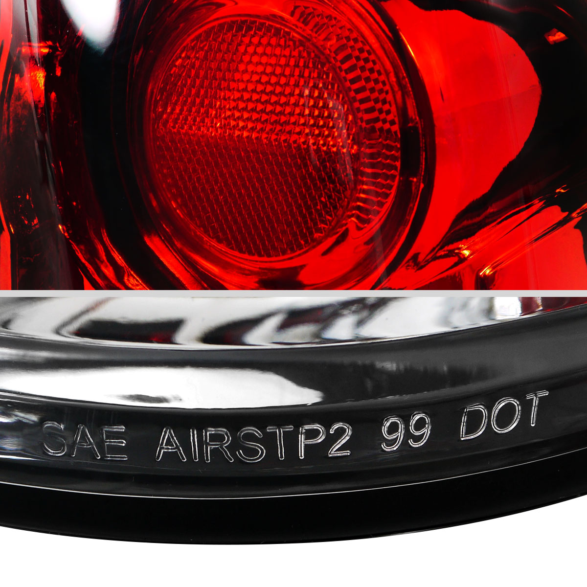 Ronnin - Fits 1999-2002 Chevy Silverado 1999-2007 Sierra Pickup Tail Lights Replacement Rear Brake Lamps Assembly Pair | Red