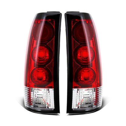 Ronnin - Fits 1999-2002 Chevy Silverado 1999-2007 Sierra Pickup Tail Lights Replacement Rear Brake Lamps Assembly Pair | Red