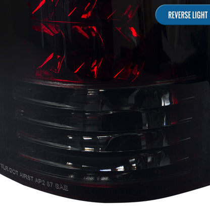 1988-2000 Chevy GMC C/K C10 Silverado Blazer Tahoe Cadillac Escalade LED Integrated Brake and Turn Signals Tail Lights Assembly Pair | Smoky Red
