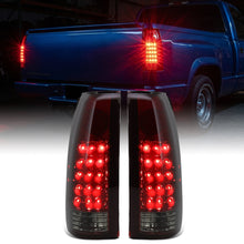 1988-2000 Chevy GMC C/K C10 Silverado Blazer Tahoe Cadillac Escalade LED Integrated Brake and Turn Signals Tail Lights Assembly Pair | Smoky Red