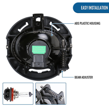 Ronnin - Se adapta al modelo de toma de aire de capó del Dodge Charger 2015-2023 Par de luces antiniebla con proyector de repuesto | Cromado