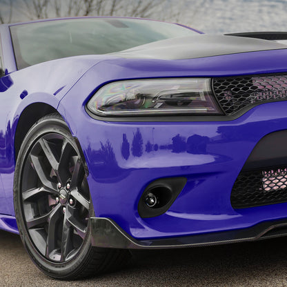 Ronnin - Se adapta al modelo de toma de aire de capó del Dodge Charger 2015-2023 Par de luces antiniebla con proyector de repuesto | Cromado