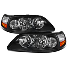 2005-2011 Lincoln Town Car  Replacement Halogen Headlights Assembly Pair | Black