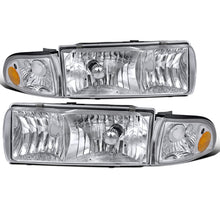 1991-1996 Chevy Caprice 1994-1996 Chevy Impala Replacement Halogen Headlights + Corner Lights Assembly Pair | Chrome