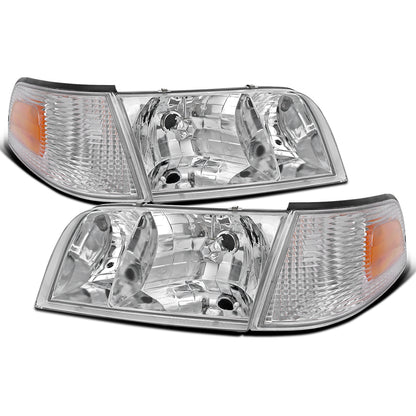 1998-2011 Ford Crown Victoria Corner + Headlights Pair | Chrome