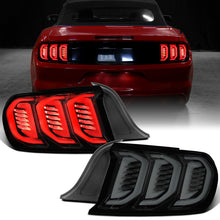 Ronnin - Fits 2015-2023 Ford Mustang Coupe Convertible Full LED Tail Lights Integrated Sequential Signal and Brake Lamps Upgraded Replacement Pair | Black Smoke