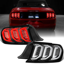 Ronnin - Fits 2015-2023 Ford Mustang Coupe Convertible Full LED Tail Lights Integrated Sequential Signal and Brake Lamps Upgraded Replacement Pair | Glossy Black