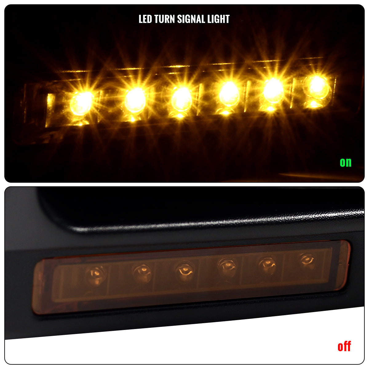 2004-2006 Ford F-150 Pickup Truck Power Adjustable Power Heated Manual Fold And Telescoping Amber Lens LED Turn Signals And Puddle Lights Tow Mirrors Pair