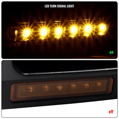2004-2006 Ford F-150 Pickup Truck Power Adjustable Power Heated Manual Fold And Telescoping Amber Lens LED Turn Signals And Puddle Lights Tow Mirrors Pair