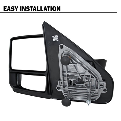 2004-2014 Ford F-150 Pickup Truck Manually Adjustable Manually Fold and Telescope Towing Mirrors Pair