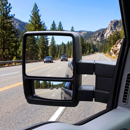 2004-2014 Ford F-150 Pickup Truck Manually Adjustable Manually Fold and Telescope Towing Mirrors Pair