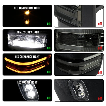 2015-2020 Ford F-150 Pickup Truck Power Adjustable Power Heated Manually Fold and Telescope Towing Mirrors Pair