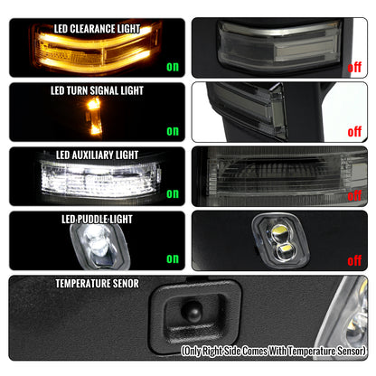 2015-2020 Ford F-150 Pickup Truck Power Adjustable Power Heated Manually Fold and Telescope Towing Mirrors Pair