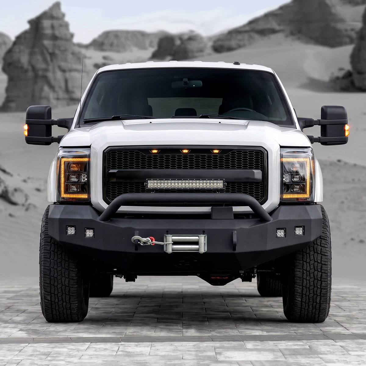 2003-2016 Ford F250 F350 F450 F550 Manually Adjustable Manually Fold and Telescope Towing Mirrors Pair