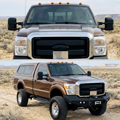 2008-2016 Ford F250 F350 F450 F550 Manually Adjustable Manually Fold and Telescope Towing Mirrors Pair