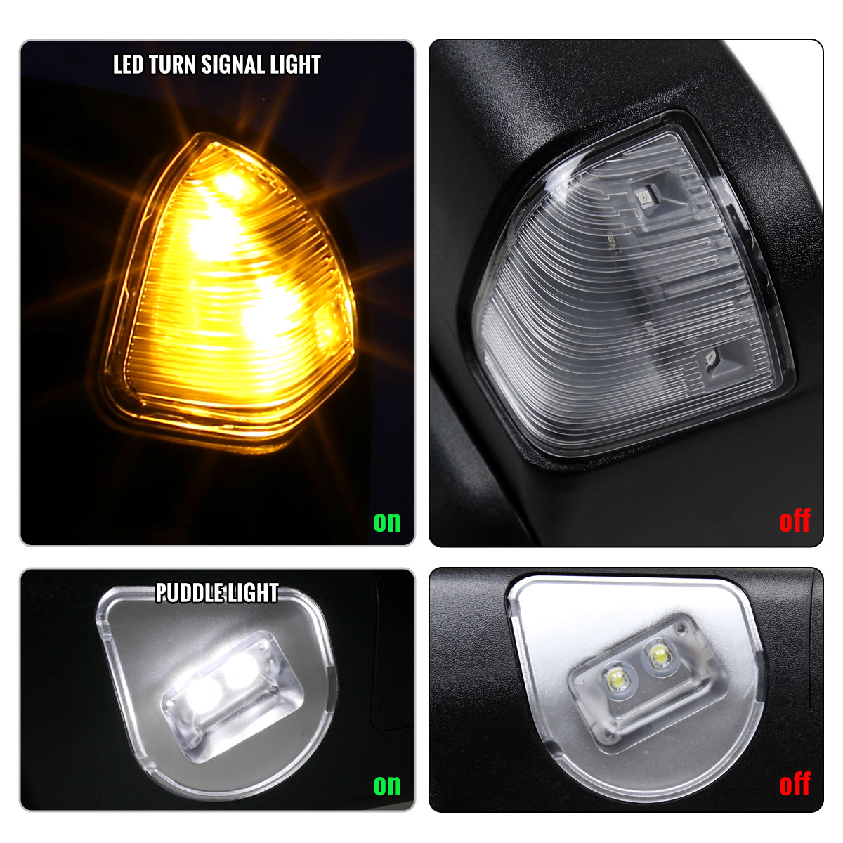 2009-2012 Dodge Ram 1500 2500 3500 Power Adjustable Power Heated Manual Rotation Towing Mirrors Pair