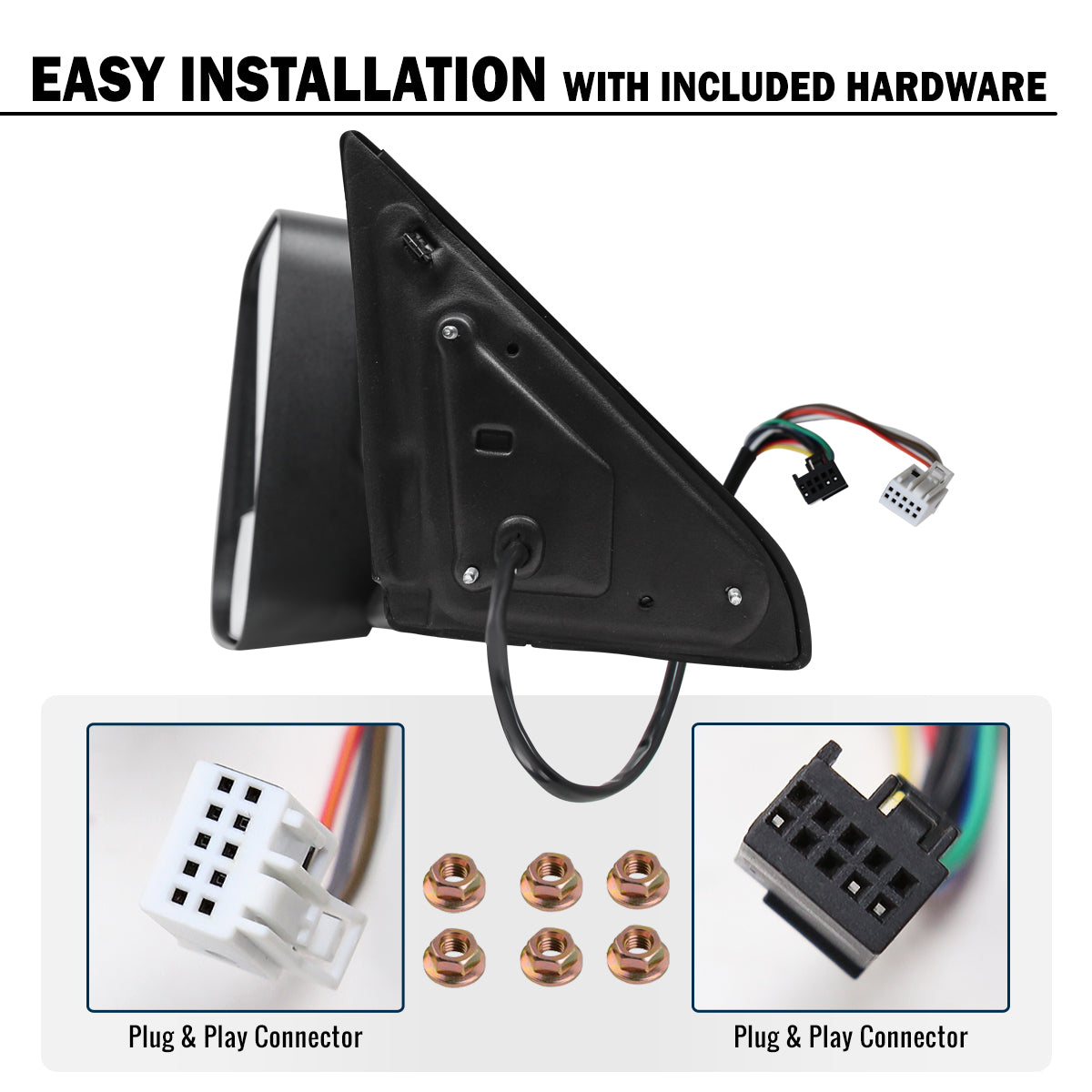 2009-2012 Dodge Ram 1500 2500 3500 Power Adjustable Power Heated Manual Rotation Towing Mirrors Pair