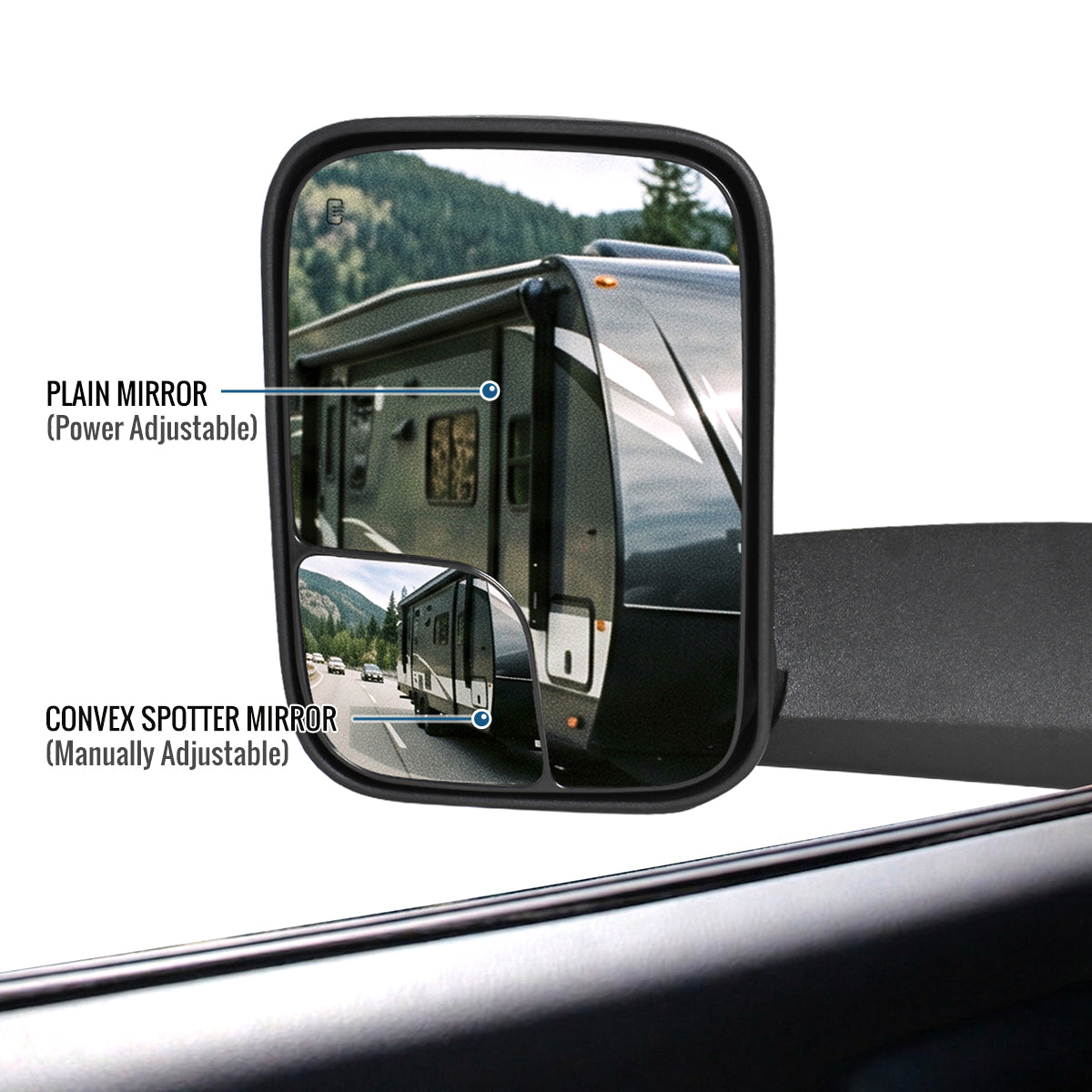 1998-2002 Dodge Ram 1500 2500 3500 Towing Mirrors Pair