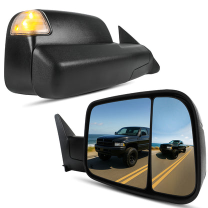 1998-2002 Dodge Ram 1500 2500 3500 Power Adjustable Power Heated LED turn signal Lights Towing Mirrors Pair
