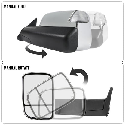 1998-2002 Dodge Ram 1500 2500 3500 Power Adjustable Power Heated LED turn signal Lights Towing Mirrors Pair