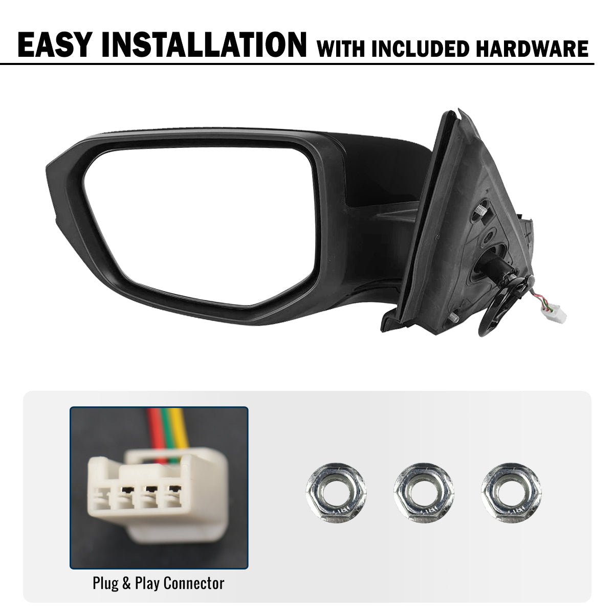 2016-2021 Honda Civic Power Adjustable Mirror Driver Side | Black