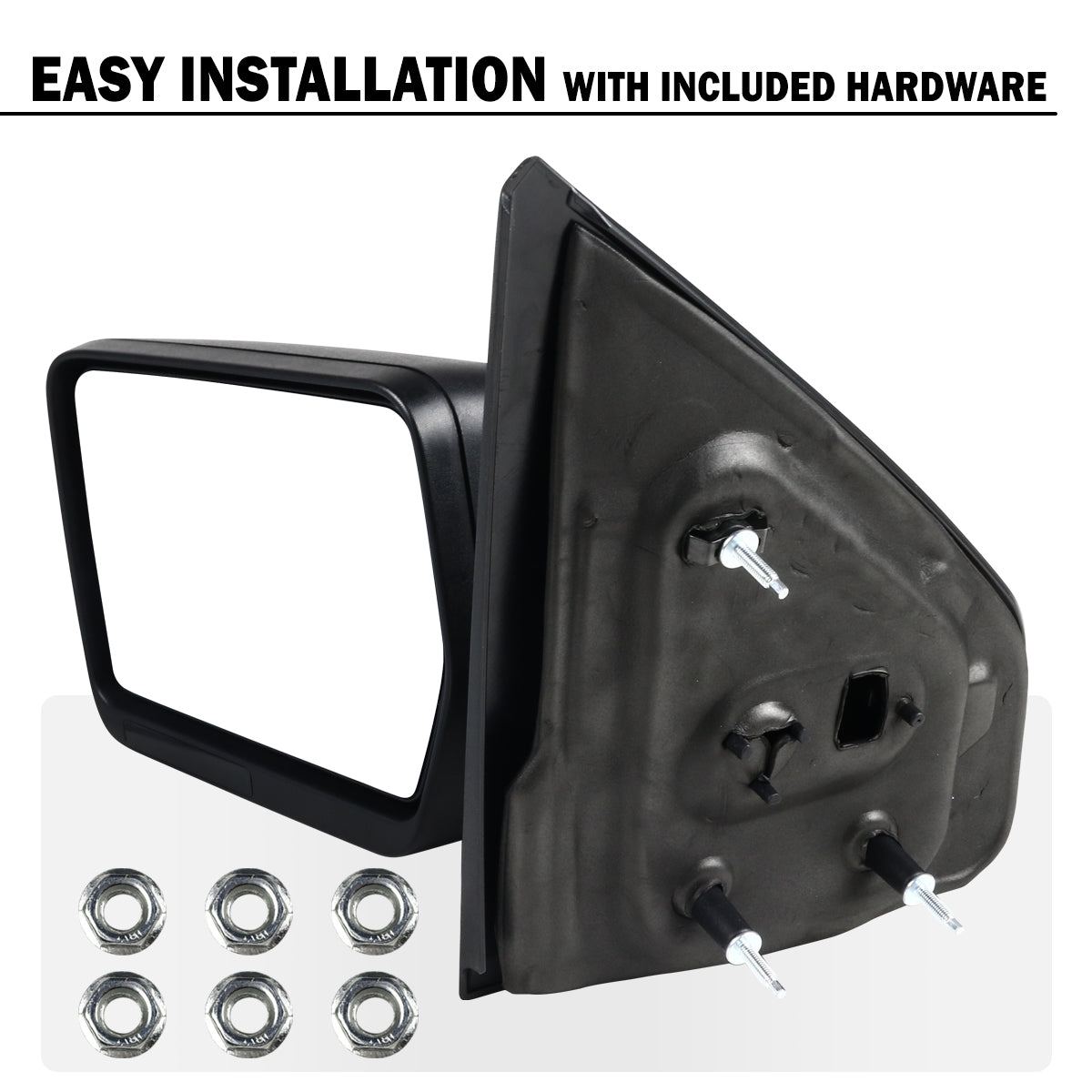 2004-2014 Ford F150 Adjustable and Foldable Mirrors Pair | Black