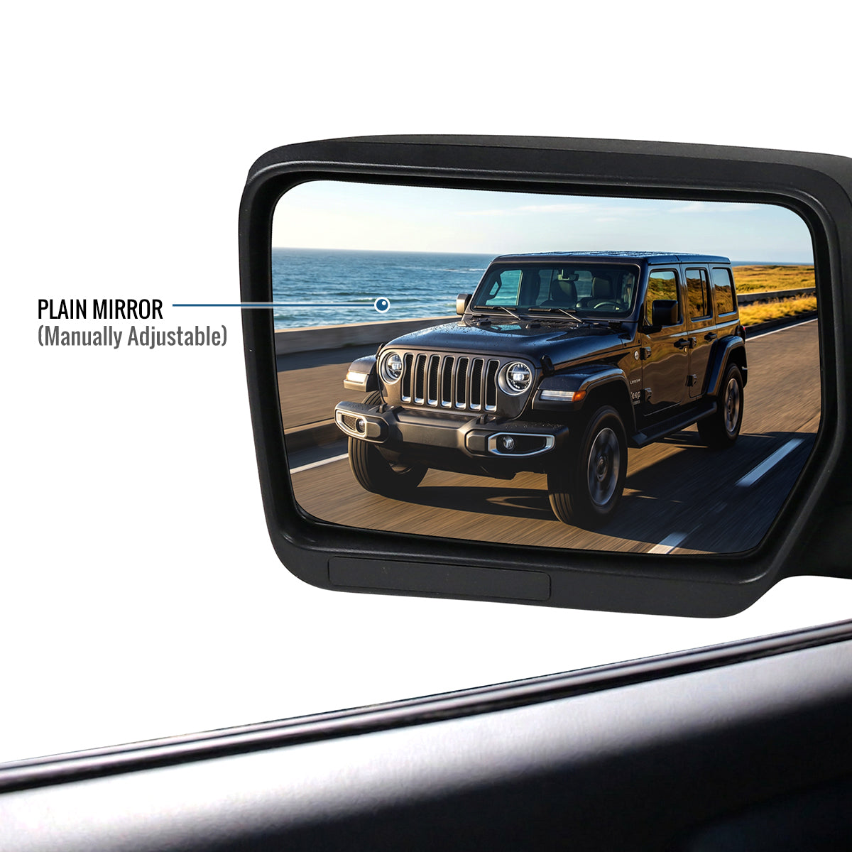 2004-2014 Ford F150 Adjustable Mirror | Right Side | Black