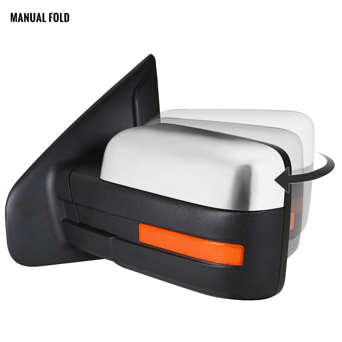 2007-2014 Ford F150 Foldable Side Mirrors Pair | Chrome Caps
