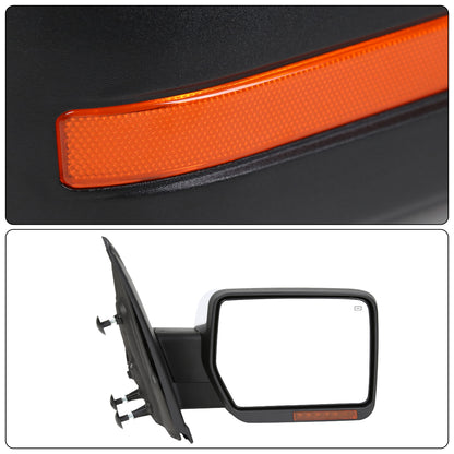 2007-2014 Ford F150 Foldable Side Mirror | Right Side | Chrome Caps